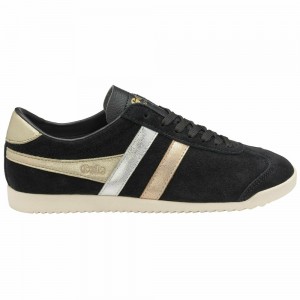 Gola Classics Bullet Mirror Trident Women Sneakers Black / Silver / Gold | DZAWUR216