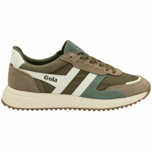 Gola Classics Chicago Men Sneakers Khaki / Olive | ZAWGMT793