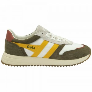 Gola Classics Chicago Men Sneakers White / Khaki / Orange | GLKOUT854