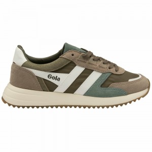 Gola Classics Chicago Women Sneakers Khaki / White | RCWHEK276