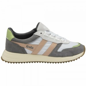 Gola Classics Chicago Women Sneakers White / Pink / Green | EQWNIS915