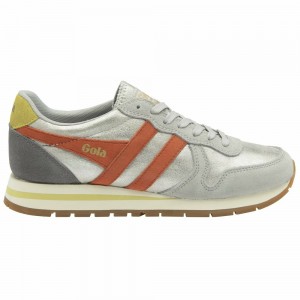 Gola Classics Daytona Blaze Women Sneakers Silver / Coral | EQGURI036