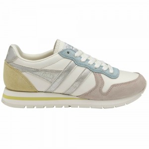 Gola Classics Daytona Quadrant Women Sneakers White / Silver / Lemon | JNOSPW470