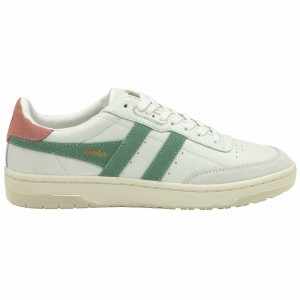 Gola Classics Falcon Women Sneakers White / Green White / Coral Pink | CIVMLD435