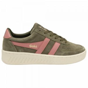 Gola Classics Grandslam Suede Women Sneakers Khaki / Coral Pink | WEFCKU163