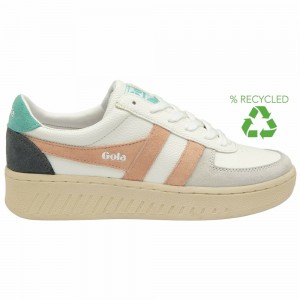 Gola Classics Grandslam Trident Women Sneakers White / Pink / White | KWDMEB702