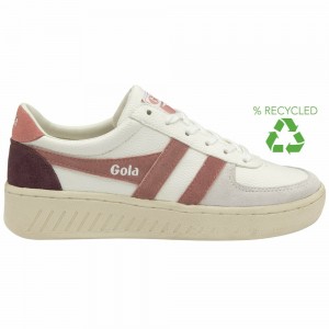 Gola Classics Grandslam Trident Women Sneakers White / Rose / Coral Pink | JIFBDH813