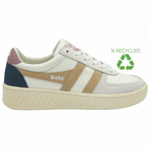 Gola Classics Grandslam Trident Women Sneakers White / Pink | DLUKRW946