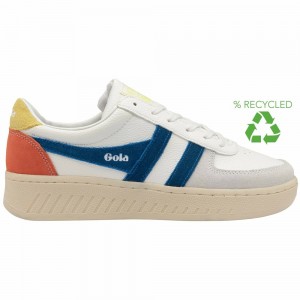 Gola Classics Grandslam Trident Women Sneakers White / Blue | WALSKO926