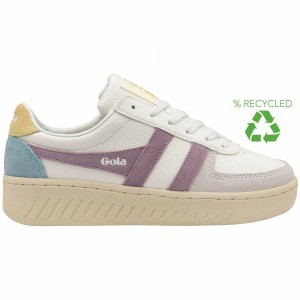 Gola Classics Grandslam Trident Women Sneakers White / Lemon | TRZDJX401