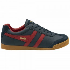 Gola Classics Harrier Leather Men Sneakers Navy / Deep Red / Deep Red | XVERCH850