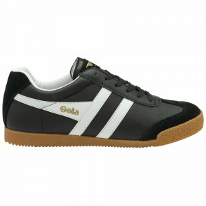 Gola Classics Harrier Leather Men Sneakers Black / White / White | RWPEIU296