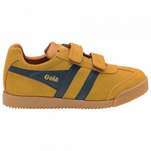 Gola Classics Harrier Strap Kids' Sneakers Orange / Navy | QSYIEL540