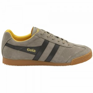 Gola Classics Harrier Suede Men Sneakers Dark Brown / Orange | ILCQBZ839