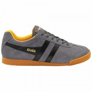 Gola Classics Harrier Suede Men Sneakers Grey / Black / Orange | PFHJTE258