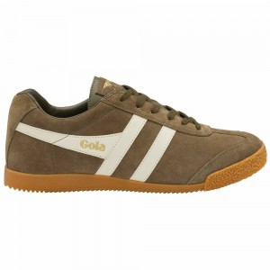 Gola Classics Harrier Suede Men Sneakers Khaki / White | NLBVWY506