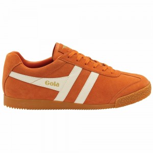 Gola Classics Harrier Suede Men Sneakers Orange / White | RXKDJQ381