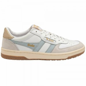 Gola Classics Hawk Women Sneakers White / Blue / Gold | CQRYAG358