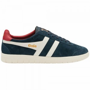 Gola Classics Hurricane Suede Men Sneakers Navy / White / Deep Red | VODLHJ267