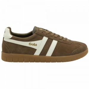 Gola Classics Hurricane Suede Men Sneakers Brown / White | LYCEVN769