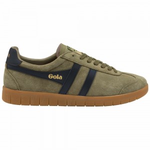 Gola Classics Hurricane Suede Men Sneakers Khaki / Navy / Khaki | OIQPXW096