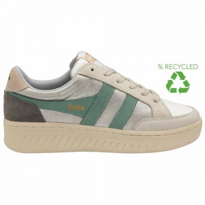 Gola Classics Superslam Blaze Women Sneakers Silver / Green White / Grey | QKVDSN307