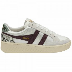 Gola Classics Superslam Blaze Women Sneakers White / Purple / Olive | QGRFEZ801