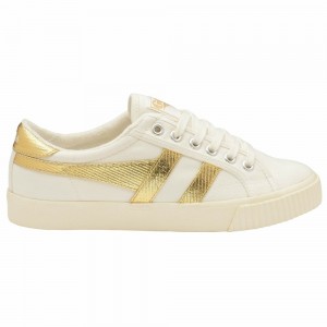 Gola Classics Tennis Mark Cox Women Sneakers White / Gold | JZCFWG820