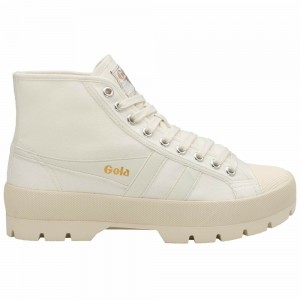 Gola Vegan Classics Coaster Peak High Women Sneakers White / White / White | PGKZTN901