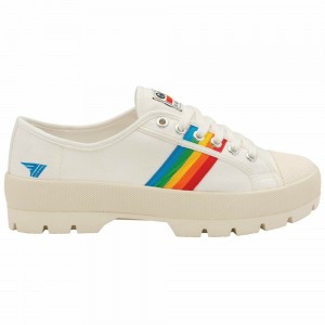 Gola Vegan Classics Coaster Peak Rainbow Women Sneakers White / Multicolor | EQASVI364