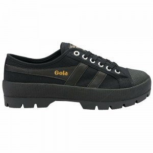 Gola Vegan Classics Coaster Peak Women Sneakers Black / Black / Black | FRKXPW318