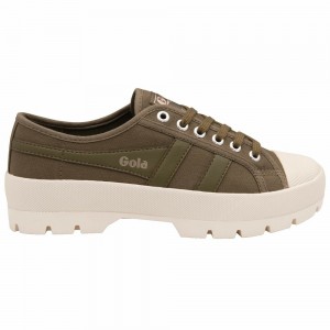 Gola Vegan Classics Coaster Peak Women Sneakers Khaki / Khaki / White | CXYTFO185