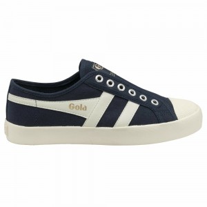 Gola Vegan Classics Coaster Slip Women Sneakers Navy / White | MPGNUR785