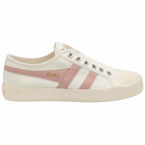 Gola Vegan Classics Coaster Slip Women Sneakers White / Pink | WQAIVE198