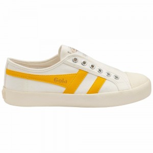 Gola Vegan Classics Coaster Slip Women Sneakers White / Orange | QSRZAJ320