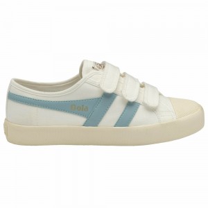 Gola Vegan Classics Coaster Strap Women Sneakers White / Blue | KXBGSI209