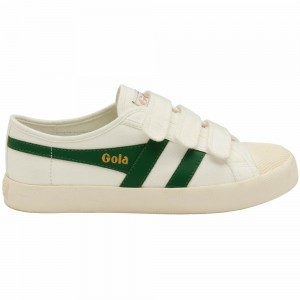 Gola Vegan Classics Coaster Strap Women Sneakers White / Dark Green | WZGBIF598