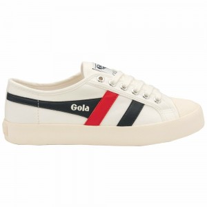 Gola Vegan Classics Coaster Women Sneakers White / Navy / Red | CSFYDG210