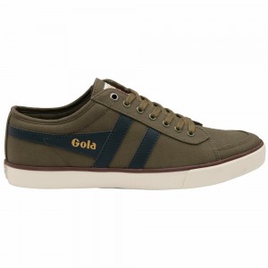 Gola Vegan Classics Comet Plimsoll Men Sneakers Khaki / Navy / Burgundy | RIJBDY506