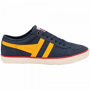 Gola Vegan Classics Comet Plimsoll Men Sneakers Navy / Orange / Red | CDSZQW973