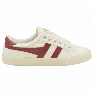 Gola Vegan Classics Tennis Mark Cox Women Sneakers White / Deep Red | DZAXNR682