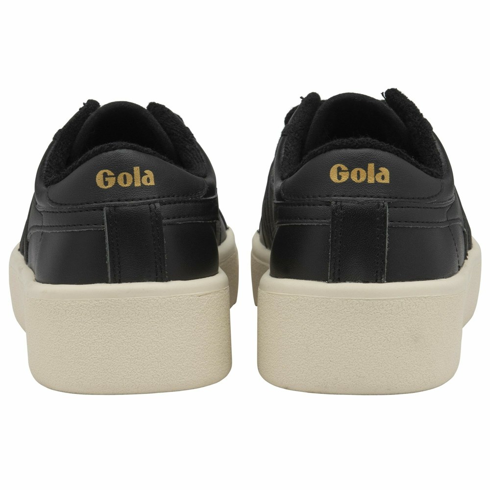 Gola Classics Baseline Mark Cox Leather Women Sneakers Black / White | DBWPKC057