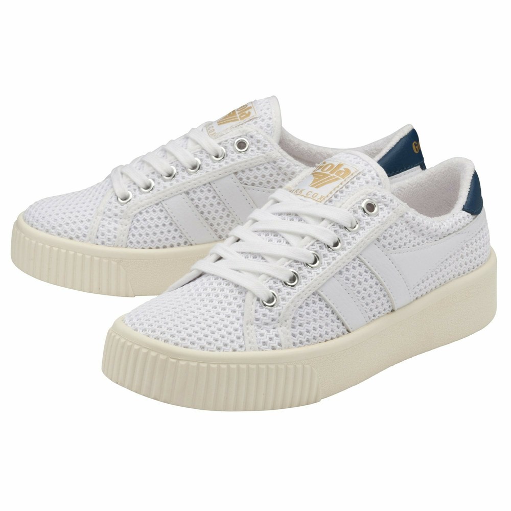 Gola Classics Baseline Mark Cox Mesh Women Sneakers White / Blue | CRHZTV065