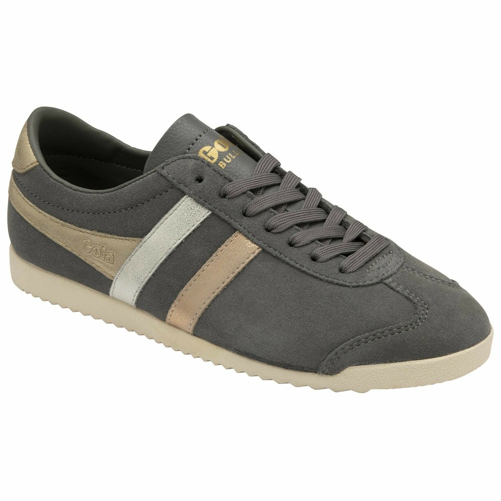 Gola Classics Bullet Mirror Trident Women Sneakers Grey / Silver / Gold | QTSBKC763