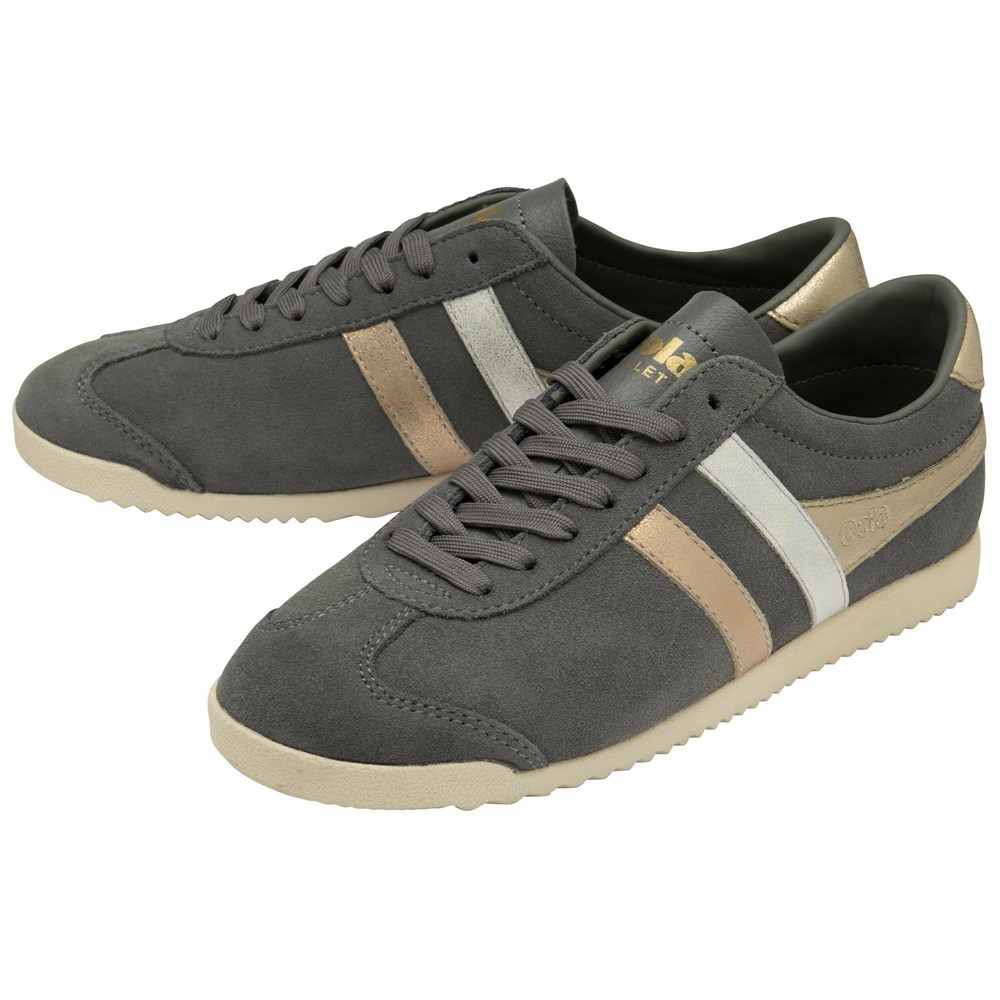 Gola Classics Bullet Mirror Trident Women Sneakers Grey / Silver / Gold | QTSBKC763