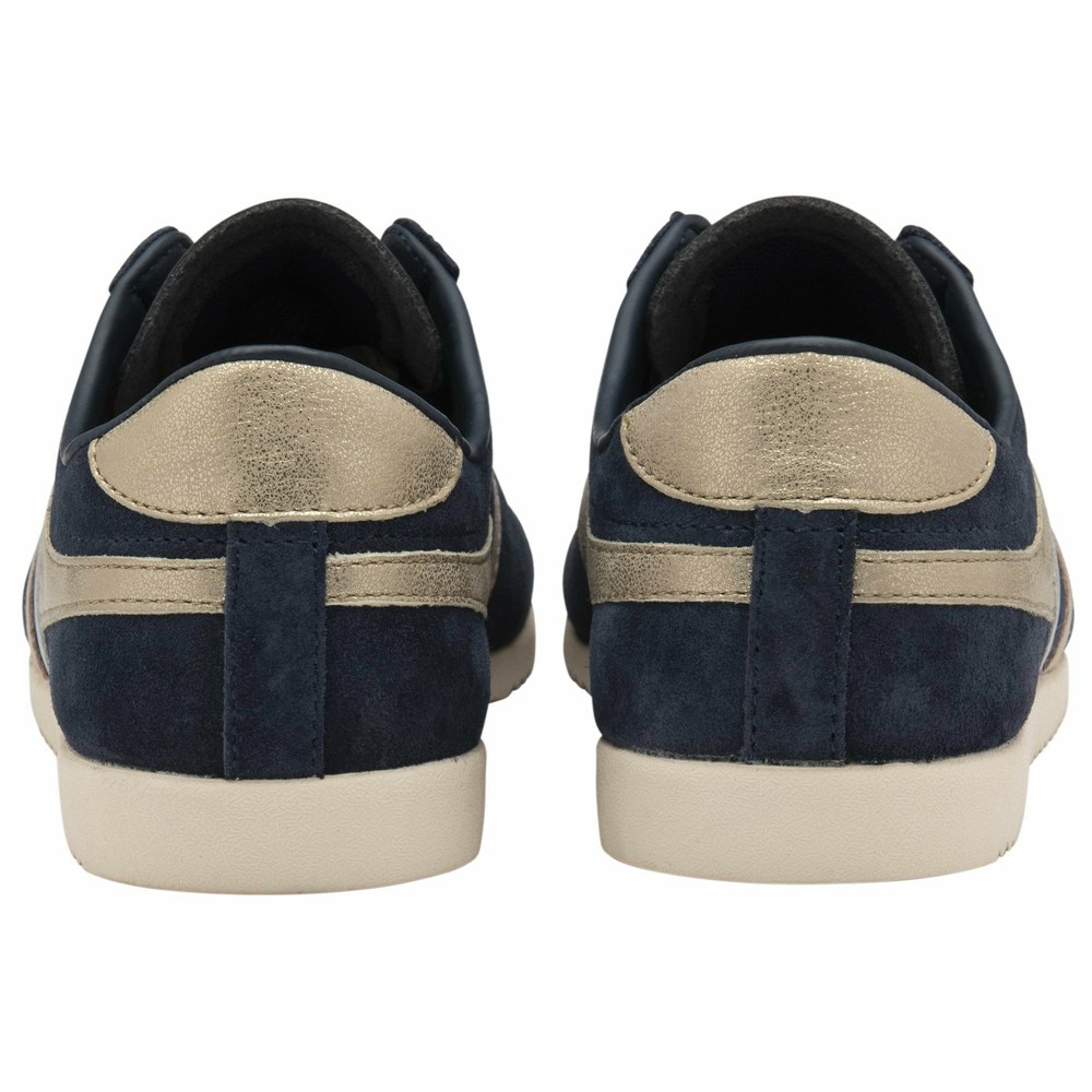 Gola Classics Bullet Mirror Trident Women Sneakers Navy / Silver / Gold | ESRQXH892