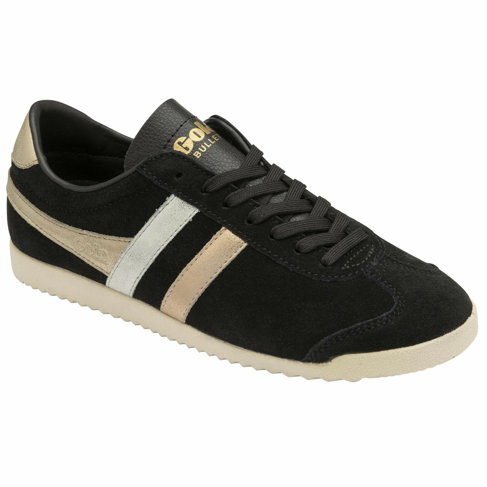 Gola Classics Bullet Mirror Trident Women Sneakers Black / Silver / Gold | DZAWUR216