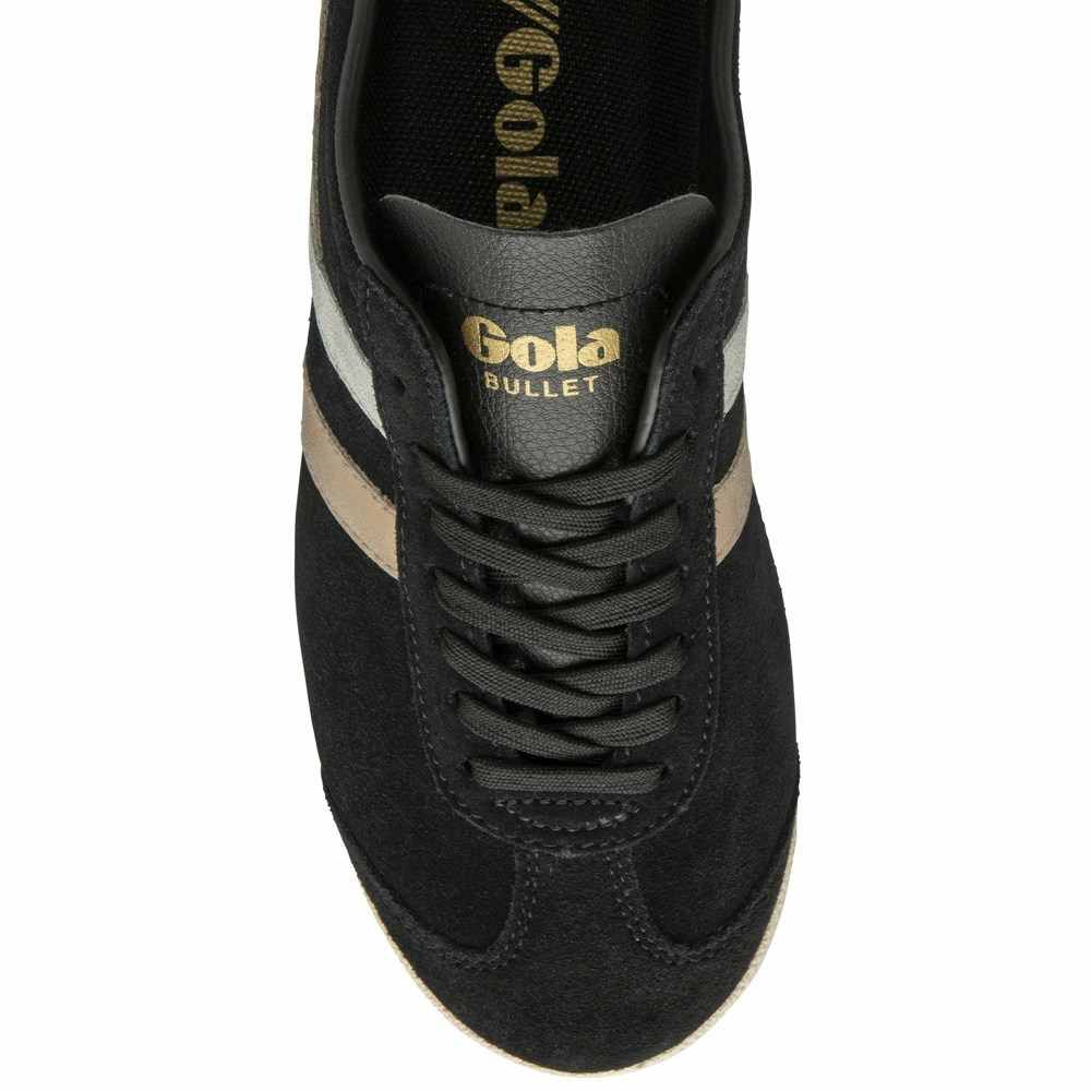 Gola Classics Bullet Mirror Trident Women Sneakers Black / Silver / Gold | DZAWUR216