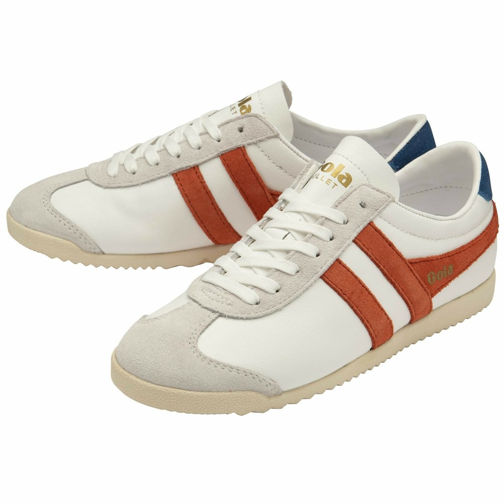 Gola Classics Bullet Pure Women Sneakers White / Coral / Blue | KTIVRX749