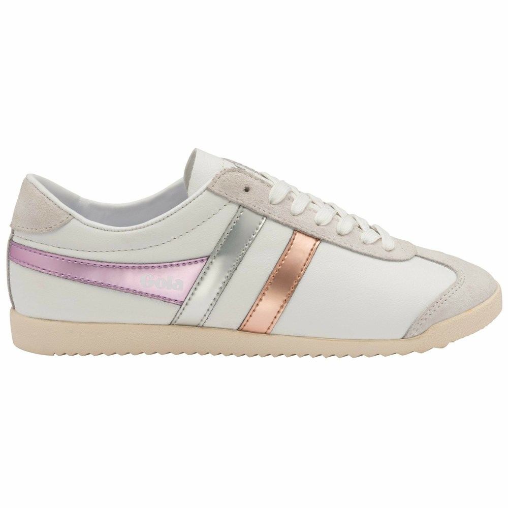 Gola Classics Bullet Trident Women Sneakers White / Pink / Purple | XMWUBS186